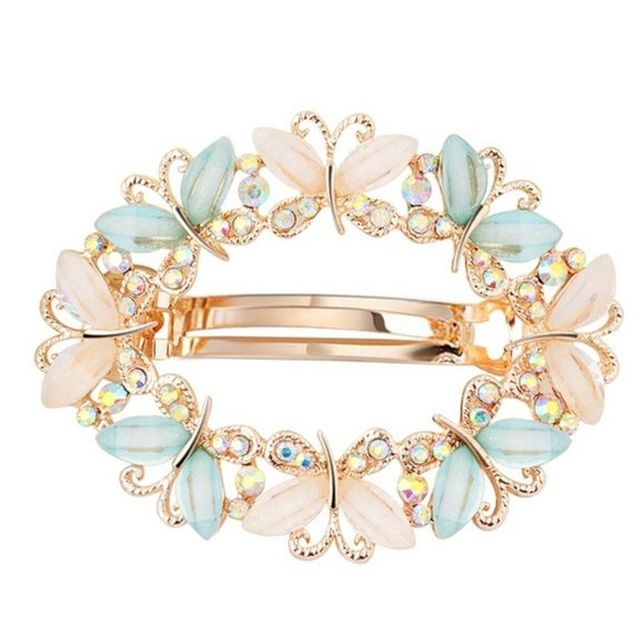 Blue Rhinestone Barrette - Picture 2 of 5